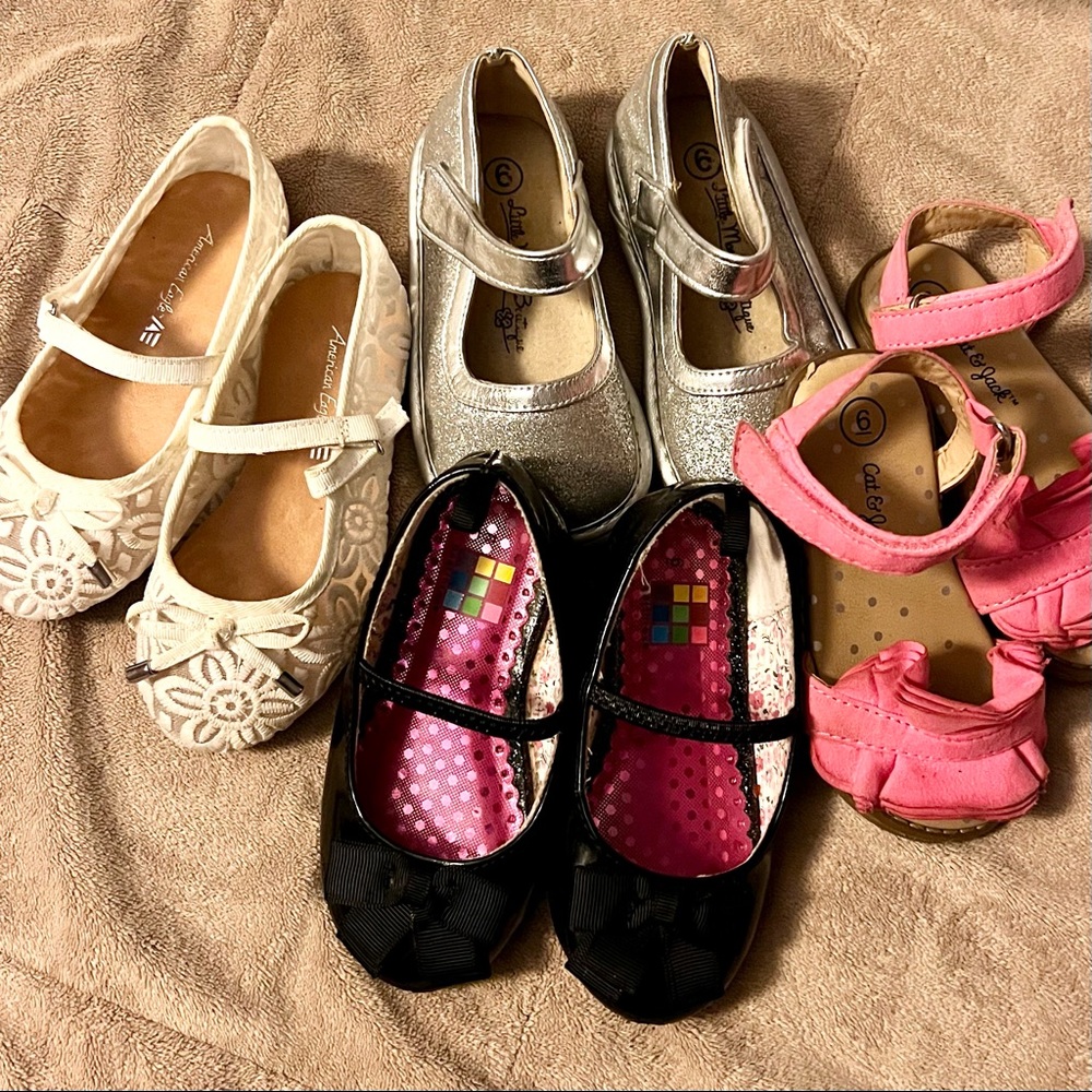 Lot girls size 6 shoes flats and sandals